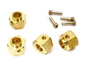12mm Hex Wheel (4) Hub Brass 8mm Thick for Traxxas TRX-4 Scale & Trail Crawler