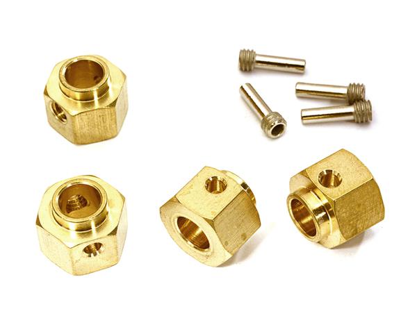 12mm Hex Wheel (4) Hub Brass 8mm Thick for Traxxas TRX-4 Scale & Trail Crawler