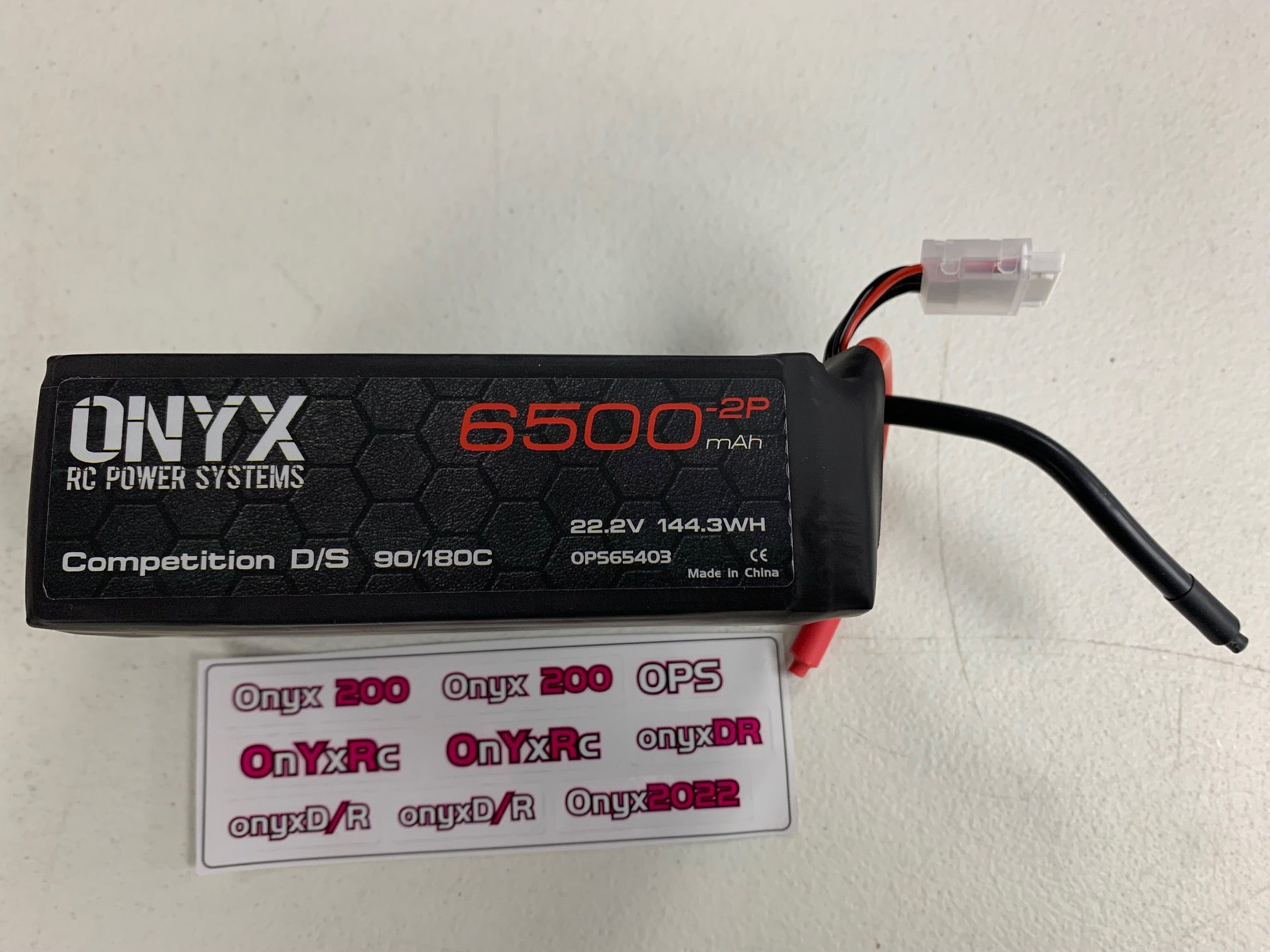 OPS65403  6500  22.2 8GW  (90/180C  2P)    (144.3  WH)52MMx26MMx14MM    www.onyxrcpowersystemsusa.com for purchase