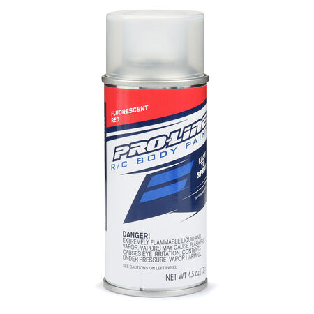 Pro-Line RC Body Spray Paint - Fluorescent Red Spray cans are the easiest way to get a custom color onto your clear RC body. Whether it be a one-color wonder or a multicolor masterpiece, Pro-Line has you covered!