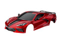 Body, Chevrolet Corvette Stingray, complete (red) (painted, decals applied) (includes side mirrors, spoiler, grilles, vents, & clipless mounting)