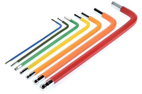Apex RC Products 7pc 1.5 / 2 / 2.5 / 3 / 4 / 5 / 6mm Ball End Long Arm Metric Allen Key Driver Set W/ Non-Slip Grip #2749