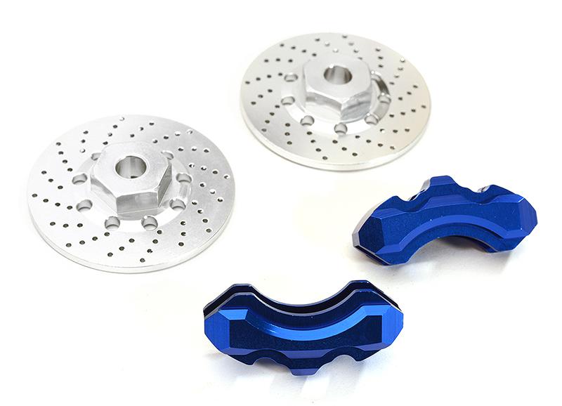 Realistic Alloy Front Brake Disc (2) for Traxxas 1/10 4-Tec 2.0 C28426BLUE