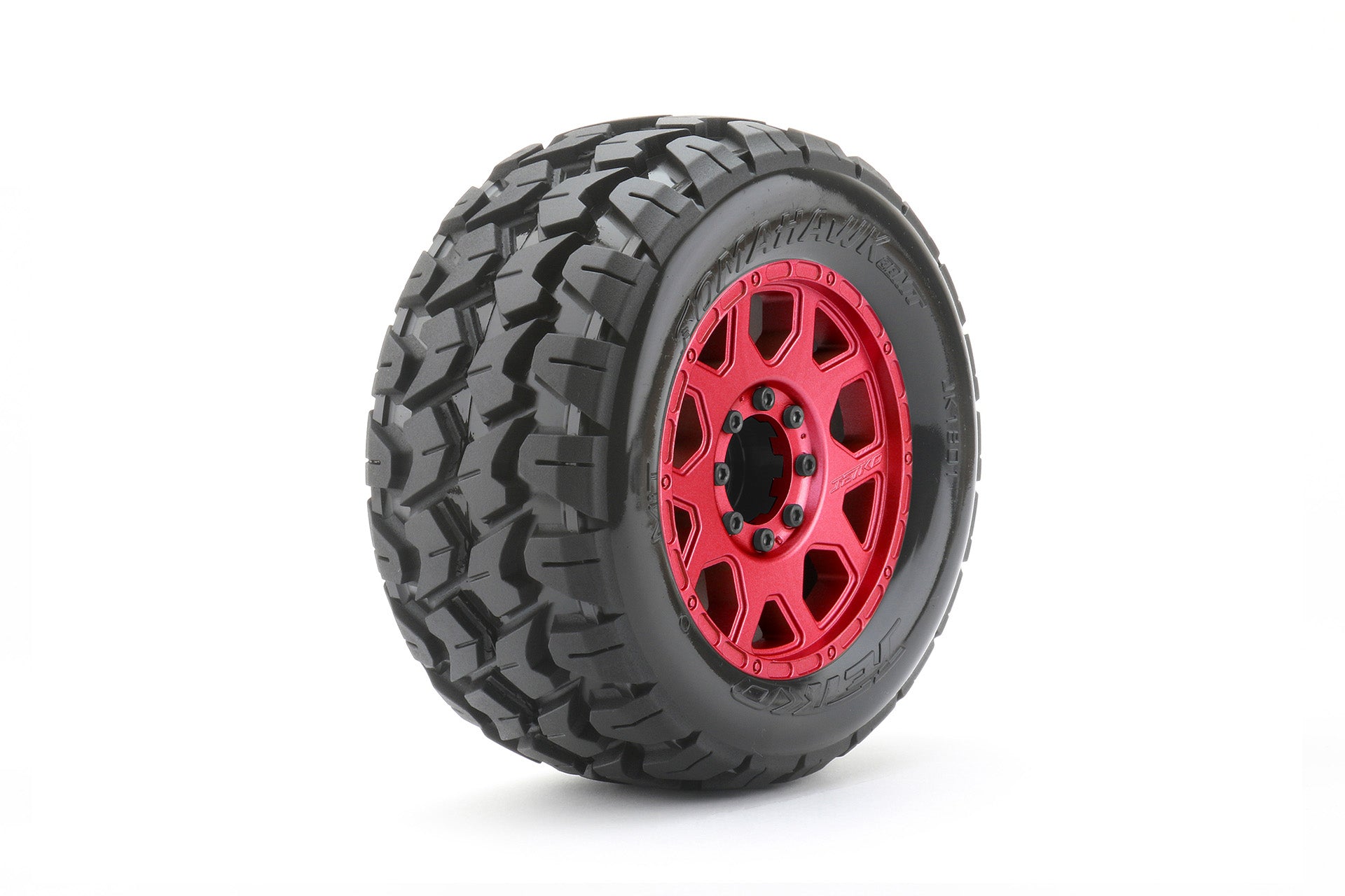 1/8 MT 3.8 EX-Tomahawk, Mounted on Metal Red Claw Rim, Medium Soft, Belted, Glued, 17mm 1/2" Offset
