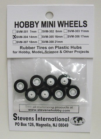 14mm Rubber Tires on Plastic Hubs (8)