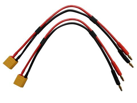 APEX RC PRODUCTS XT90 -> 4MM BANANA PLUGS BATTERY CHARGE LEAD - 2 PACK #1416