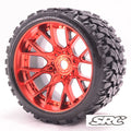 SRC0002RC 1/2 O/S Ter Crusher Off RD Belted Tire RED Wheel
