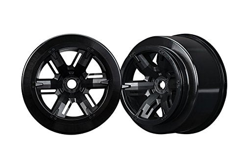Wheels, Left & Right, Black; Traxxas X-Maxx