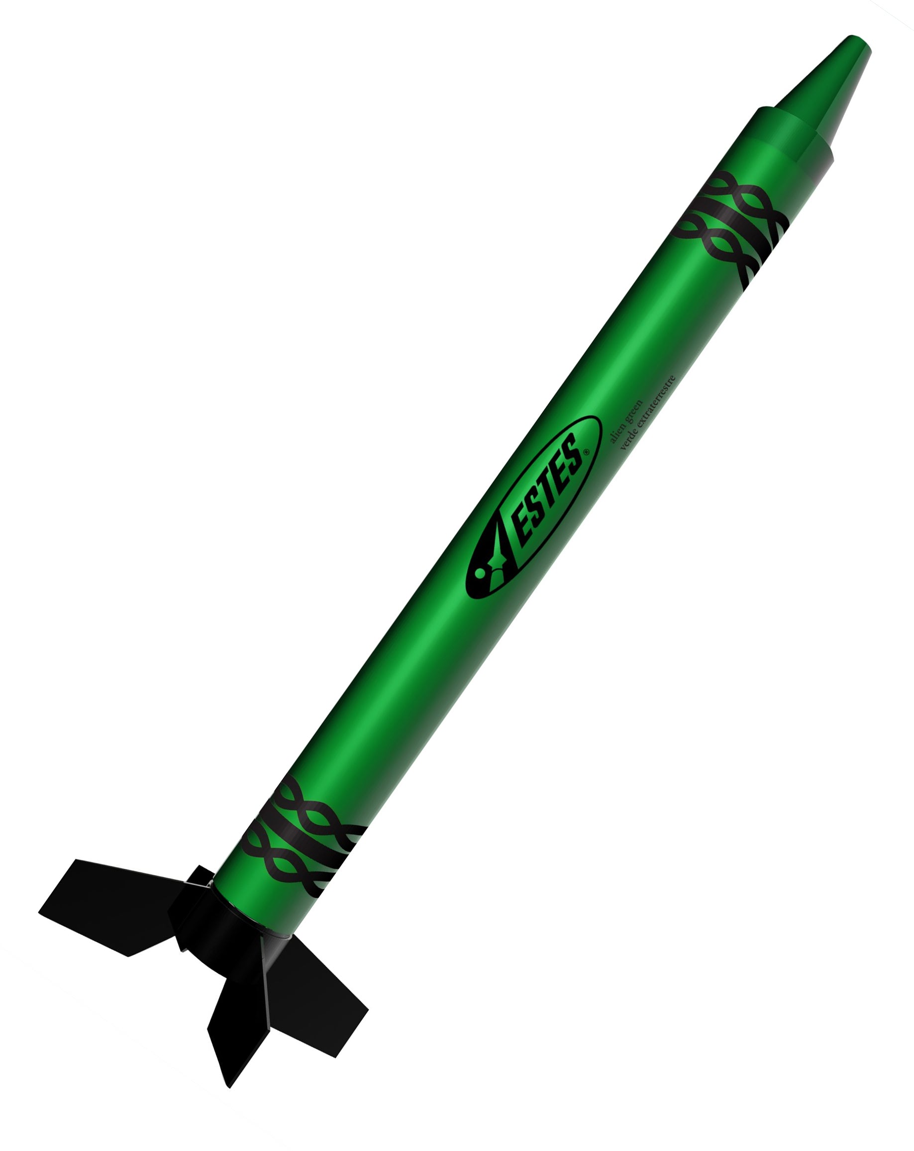 GREEN ALIEN CRAYON ROCKET