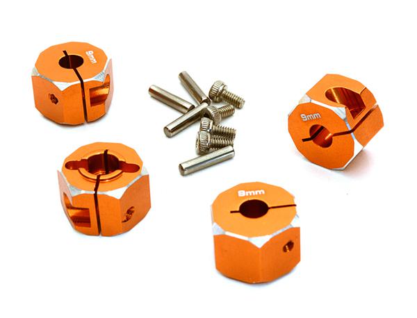 12mm Hex Wheel (4) Hub 9mm Thick for 1/10 Axial, Tamiya, TC & Drift OBM-1375ORANGE