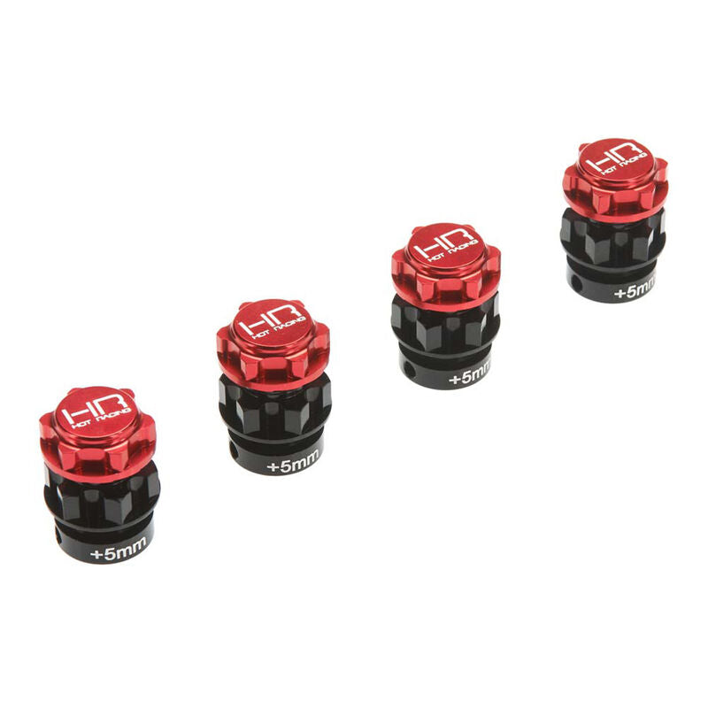 NRO10W02 Hex Adapter 17mm +5mm Extensions w/Nuts Red(4)