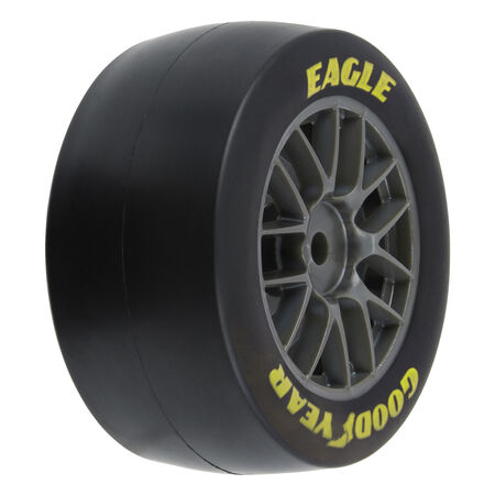 1/12 Goodyear Eagle Soft Tire F/R MTD Gray Wheels (4): Losi NASCAR