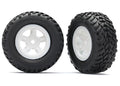 Tires and wheels, assembled, glued (SCT white wheels, SCT off-road racing tires) (1 each, right & left)