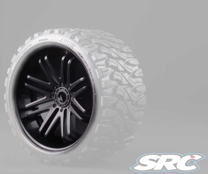 Monster Truck SRC 1/4" offset Black wheel 1pc (Wheel only)