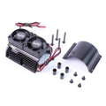 YEAH RACING BLACK 1/8 ALUMINUM MOTOR HEAT SINK W/ DUAL COOLING FANS YA-0261BK