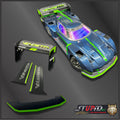 KIT R EAR WING, BOTTOM PLATE AND SIDE SKIRT PLASTIC GREEN Reference Brand Arrma
