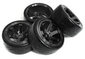6 Spoke Complete Wheel & Tire Set (4) for Drift Racing (O.D.=62mm) C31347BLACK