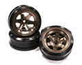 Billet Machined Alloy 6 Spoke Wheel +10 Offset + Drift Tire (4) Set (O.D.=62mm) C23623BRONZE
