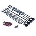 LED Crawler Light Bar Set(5 Spotlight) Black   (LED lights are white, Plastic Light bar is black)