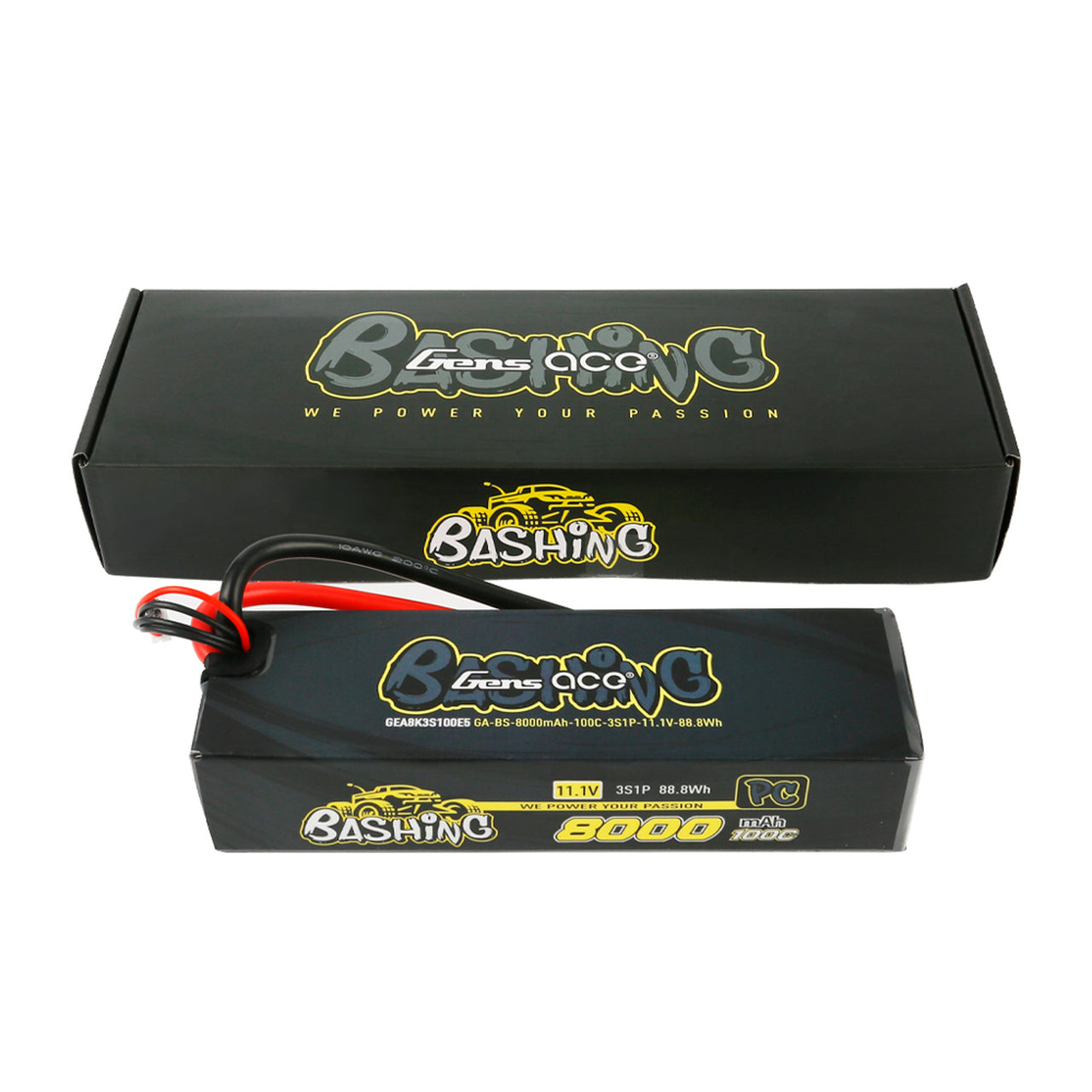 Gens Ace Bashing Pro 11.1V 100C 3S 8000mah Lipo Battery Pack With EC5 Plug For Arrma