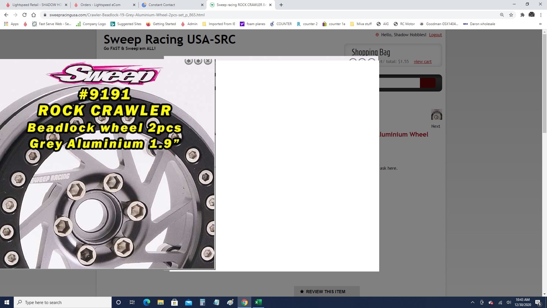 SWP9194 Crawler Beadlock 1.9 Grey Aluminium Wheel 2pcs set