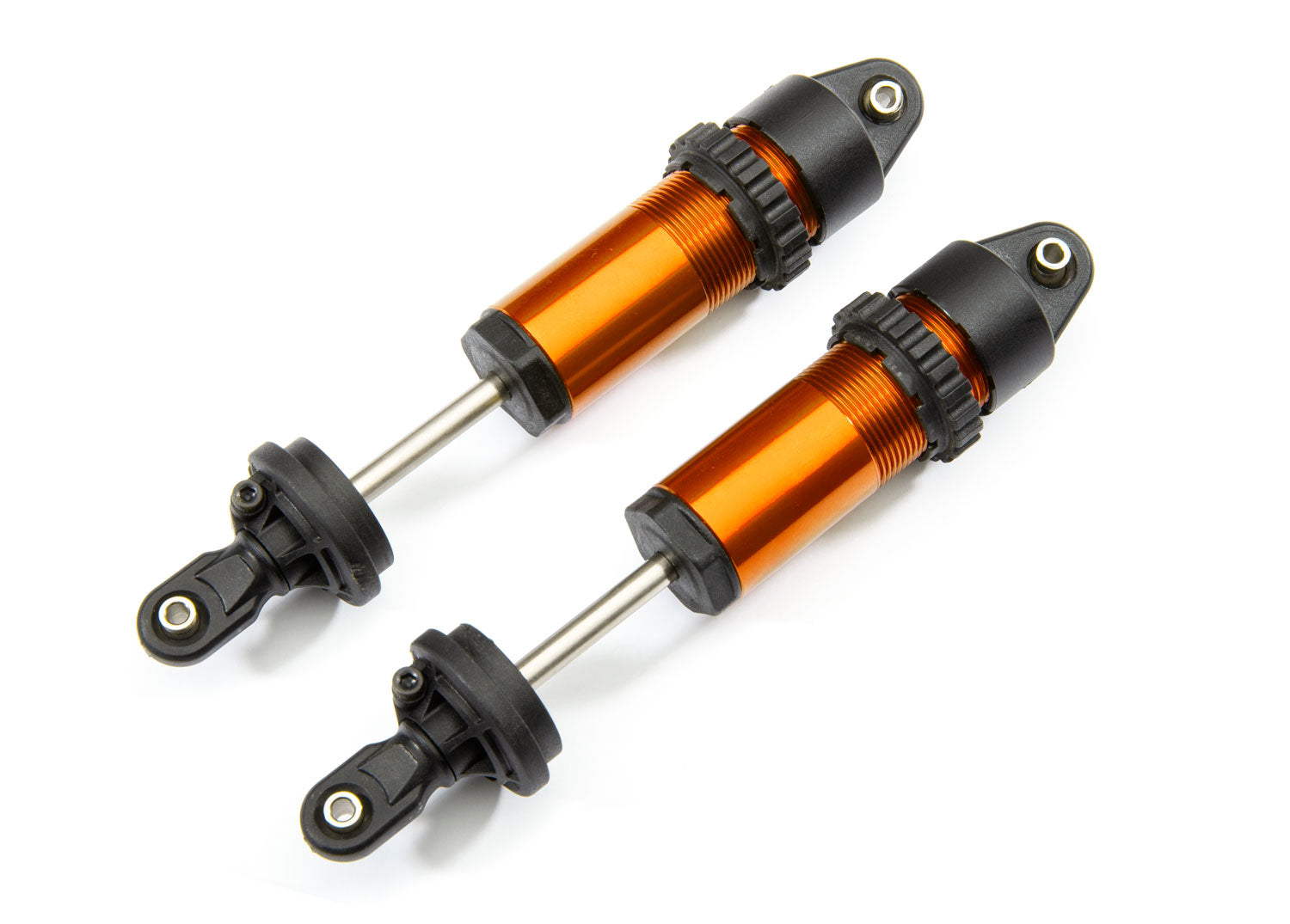 Shocks, GT-Maxx , aluminum (orange-anodized) (fully assembled w/o springs) (2)