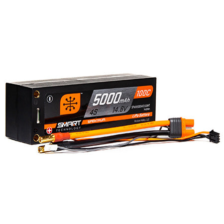 5000mAh 4S 14.8V 100C Smart LiPo Short; 5mm Tubes