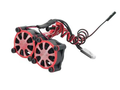 Alloy Mount + Thermo Controlled Twin Cooling Fan for Motor 36mm O.D. C30123RED