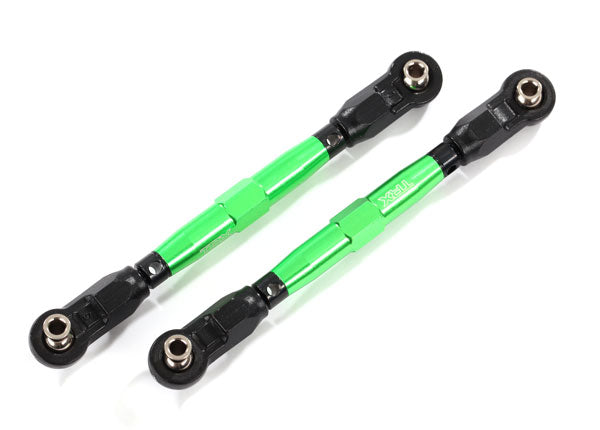 Toe links, front (TUBES green-anodized, 7075-T6 aluminum, stronger than titanium) (88mm) (2)/ rod ends, rear (4)/ rod ends, front (4)/ aluminum wrench (1)
